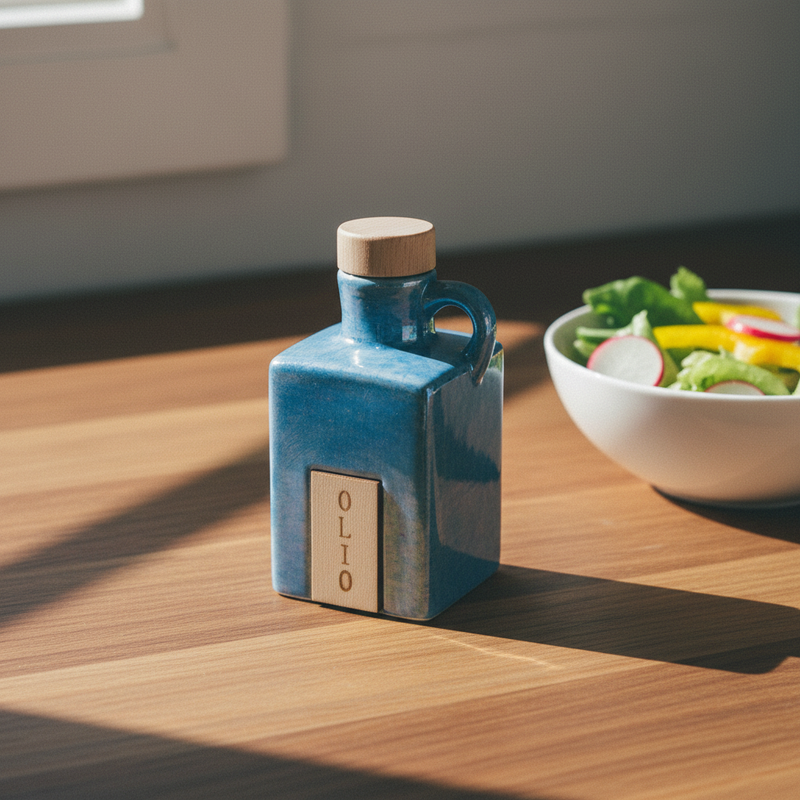 Oliera cubo in porcellana ETM Shine H 11,5 cm, 170 ml, colori misti: dosaggio preciso, design geometrico. Ideale per tavola, bomboniera e regalo.