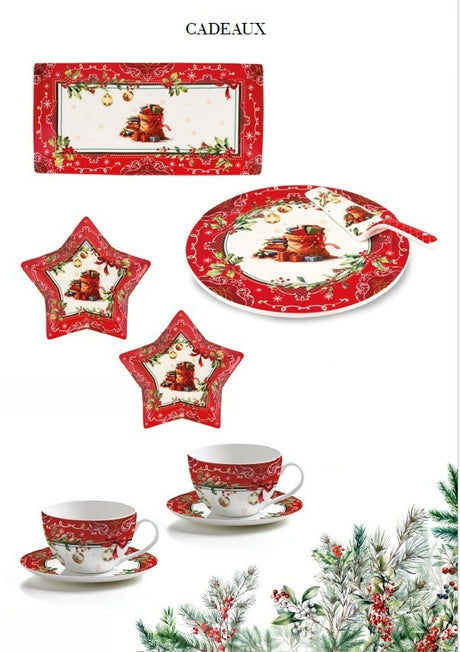 fade fade cadeaux set 2 tazze colazione natalizie con piattino 400 ml rosso ean 8016175589747