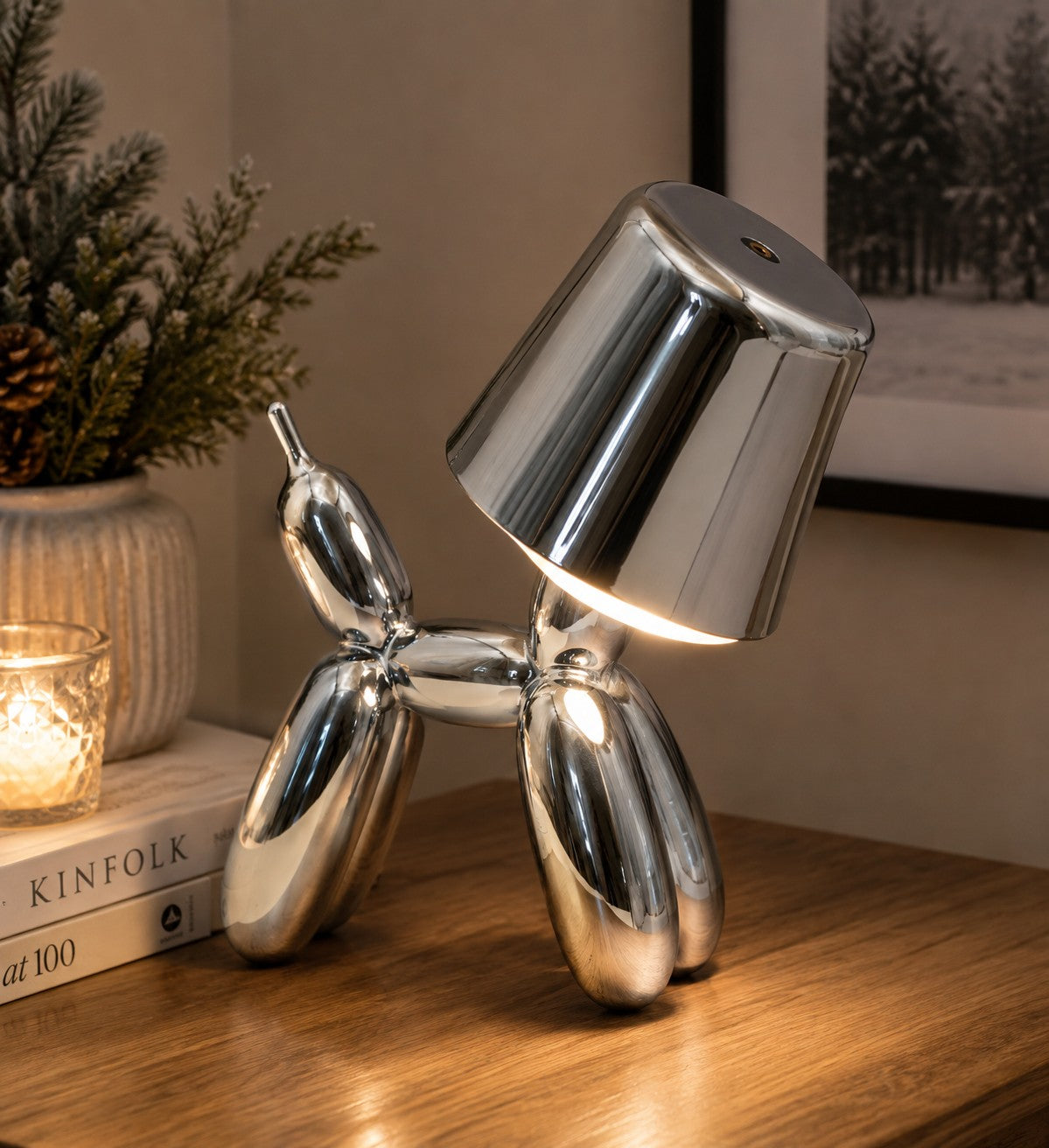 larcolaio larcolaio electroplate finish lumetto cagnolino argento 175x18 cm lampada da tavolo design
