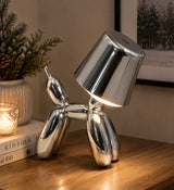 larcolaio larcolaio electroplate finish lumetto cagnolino argento 175x18 cm lampada da tavolo design