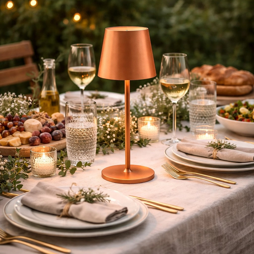 Larcolaio Larcolaio Wiederaufladbare LED-Touch-Lampe, H 38 cm, 10 x 10 cm, IP54, Round Pro, braun, EAN 8051526263990