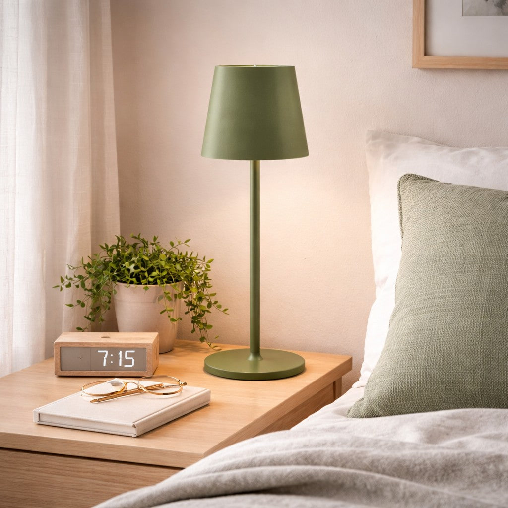 Larcolaio Larcolaio Wiederaufladbare LED-Touch-Leuchte, H 38 cm, 10 x 10 cm, IP54, Round Pro, Olivgrün, EAN 8051526263440