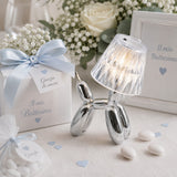 larcolaio larcolaio lumetto cagnolino argento con cupola trasparente 92x105x7 cm lampada led da tavolo design