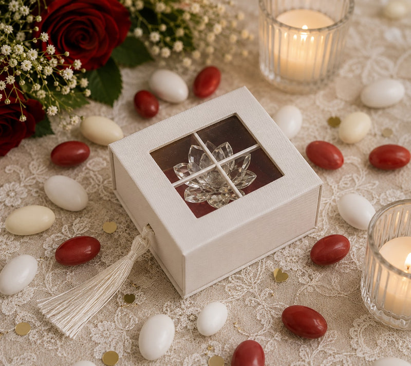 larcolaio larcolaio scatola degustazione telata 8 x 8 x 4 cm portaconfetti bianco 1 pz ean 8054751443854