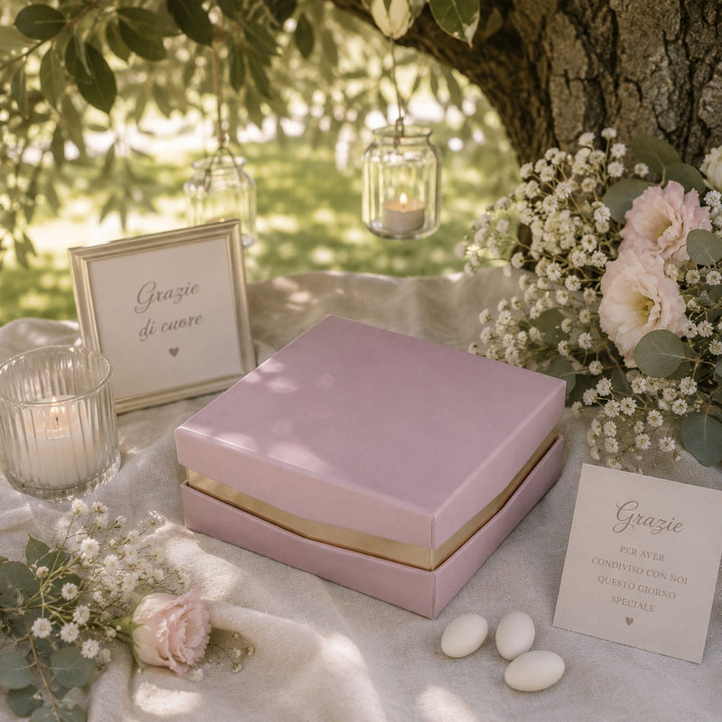 larcolaio larcolaio scatola liscia portaconfetti 13 x 13 x 4 cm bomboniera rosa 1 pz ean 8059558632180