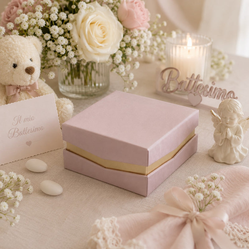 larcolaio larcolaio scatola liscia portaconfetti 9 x 9 x 4 cm bomboniera rosa 1 pz ean 8059558632159