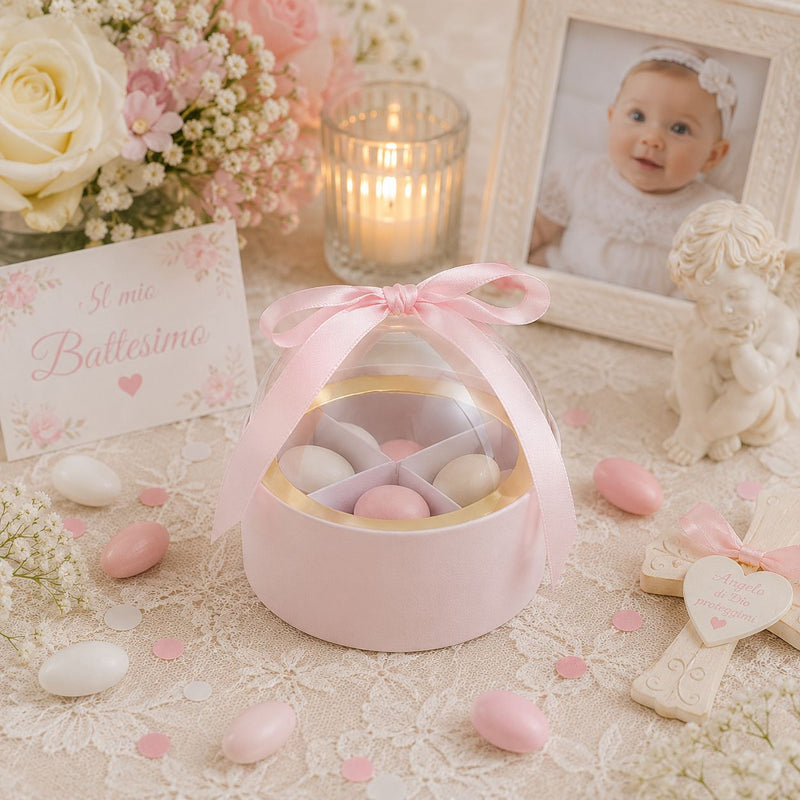 larcolaio larcolaio scatola plastica bomboniera d 8 cm portaconfetti rosa 1 pz ean 8059558631220