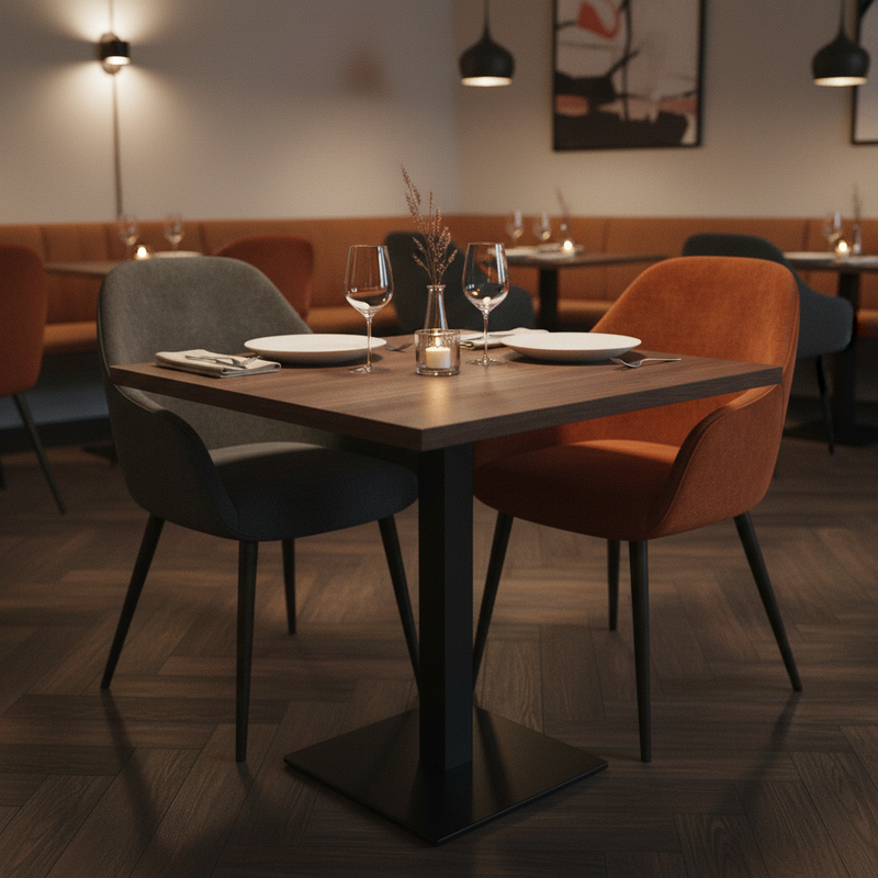 Piano HPL Walnut Velwood 70x70 – Ristorante Cena Intima per Due