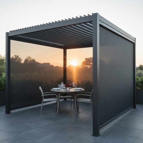 Tenda Oscurante Autoavvolgente Textilene 3m Antracite – Hotel Boutique Cena Due Rosa Scura