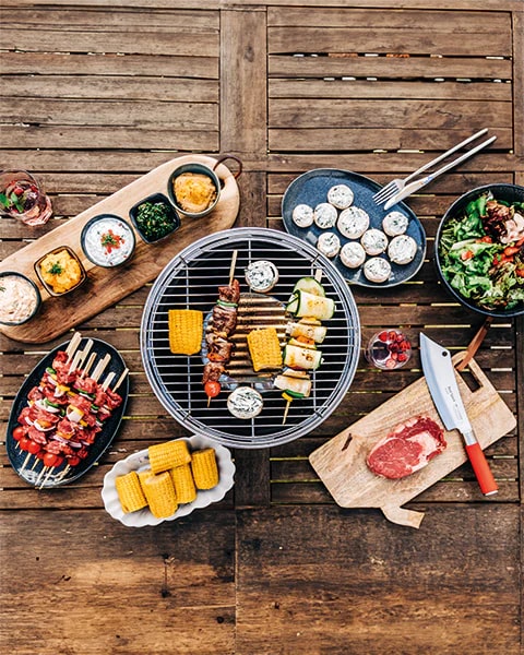lotusgrill lotusgrill barbecue portatile 43 5 x 43 5 x 25 7 cm per esterno blu ean 4260023010936