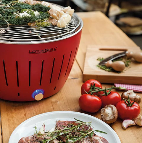 lotusgrill lotusgrill barbecue portatile 35 x 35 x 23 4 cm per interno ed esterno rosso ean 4260023010837