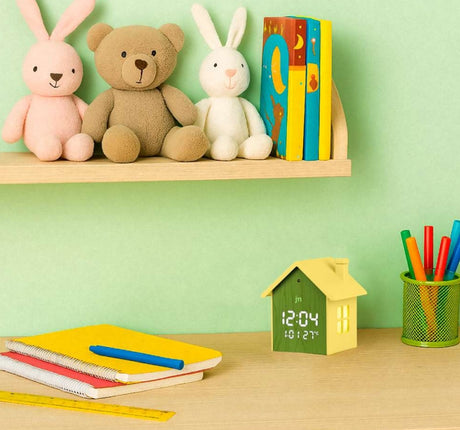 lowell lowell orologio casetta sveglia digitale a led 9 x 10 x 75 cm azzurra