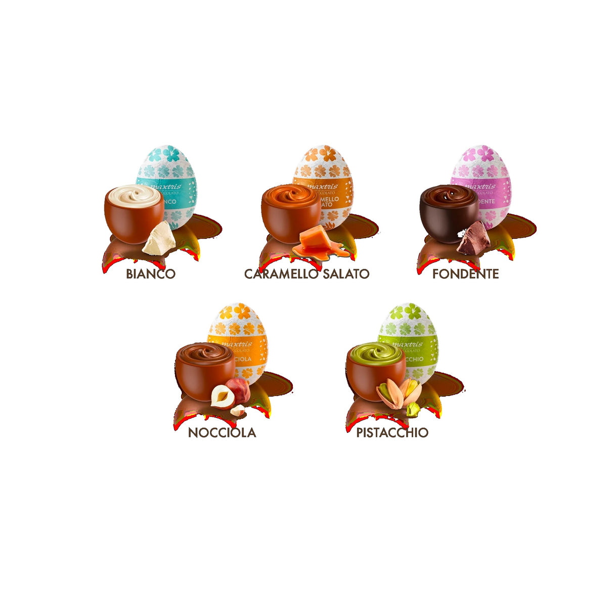 maxtris maxtris himmelblaues Oster-Blech-Ei mit gemischten, in Folie verpackten Eiern, 80 g, EAN 8022470879568