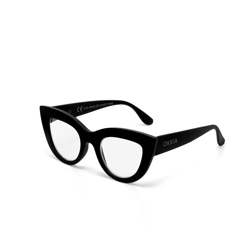 okkia okkia occhiale da lettura mod claudia premontato gatto soft touch spring nero diottrie 200 ean 8055773192935