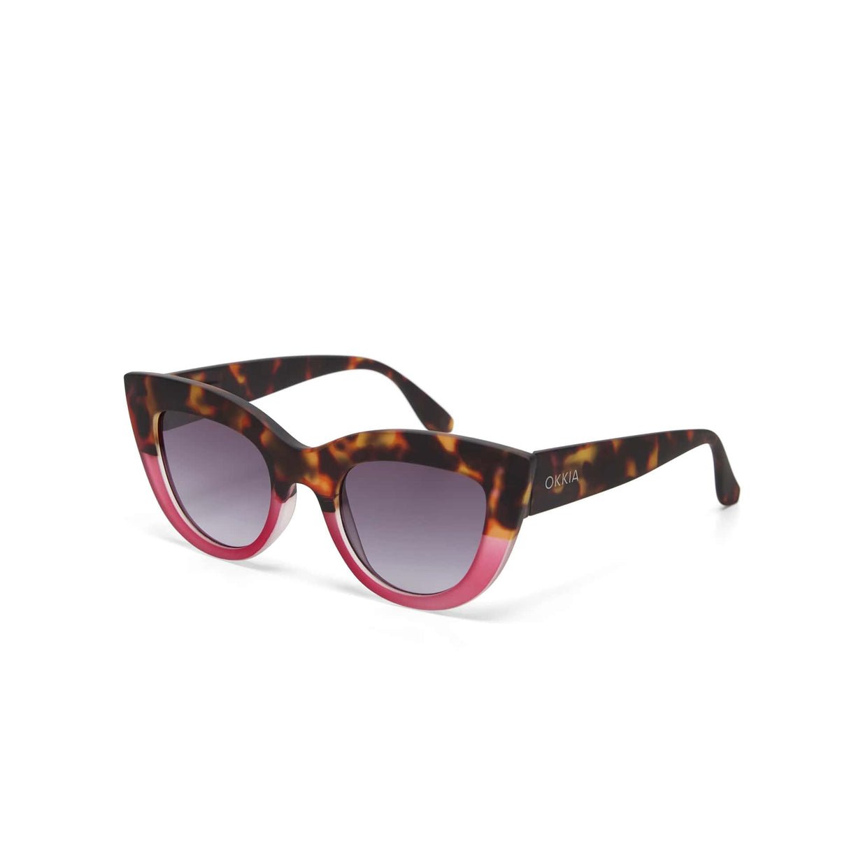 okkia okkia occhiale da sole premontato gatto big frame mod claudia havana pink ean 8056211371455