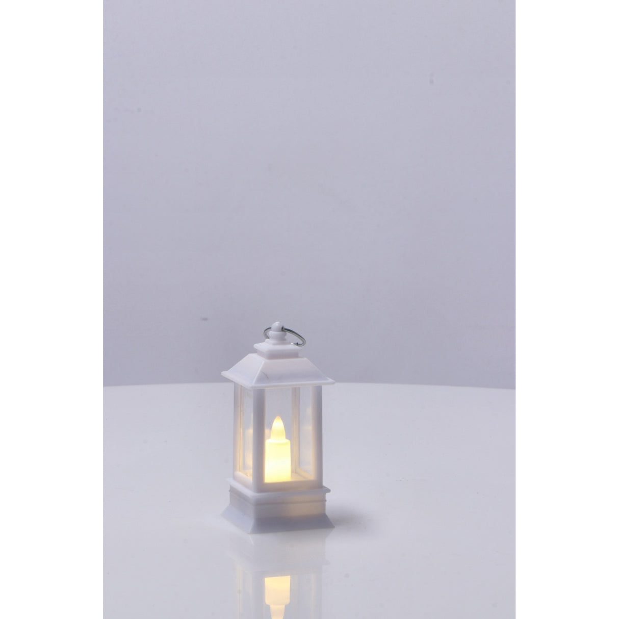 Italienisches Geschenk Italienisches Geschenk Mini-LED-Laterne, weiß, E24, 4 x 4 cm, H 9 cm, dekorative Leuchtlaterne, 1 Stück, EAN 8057586125001