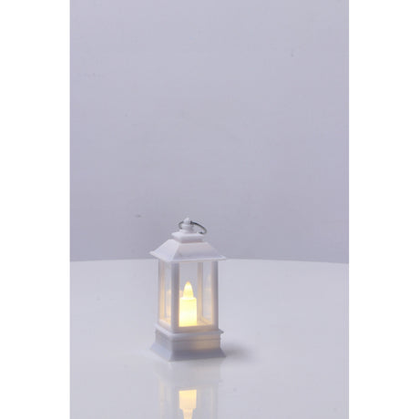 Italienisches Geschenk Italienisches Geschenk Mini-LED-Laterne, weiß, E24, 4 x 4 cm, H 9 cm, dekorative Leuchtlaterne, 1 Stück, EAN 8057586125001