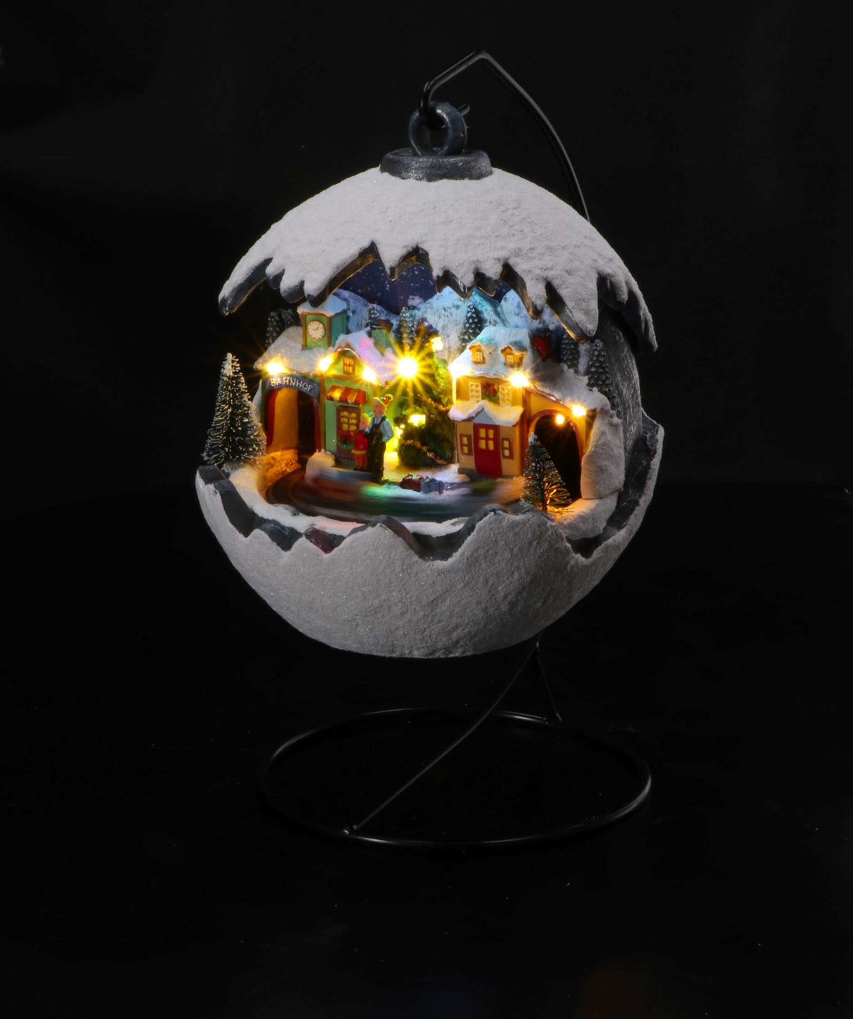 regalo italiano regalo italiano palla paesino invernale natale con 16 led d 20 cm h 24 cm bianco ean 8057586155312