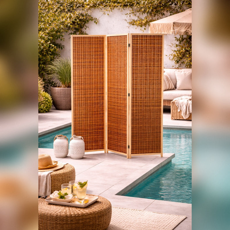 regalo italiano regalo italiano paravento 3 ante in bamboo naturale 150x180 cm separe pieghevole design naturale ean 8021785738232
