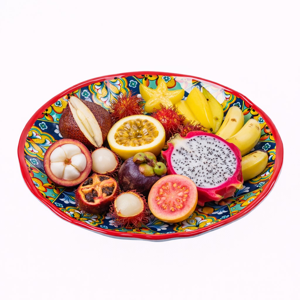 regalo italiano regalo italiano piatto frutta rian in melamina d 22 cm h 2 cm rosso blu ean 8057586160569