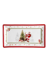 regalo italiano regalo italiano piatto rettangolare di natale porcellana 26 x 14 cm rosso bianco ean 8057586116832