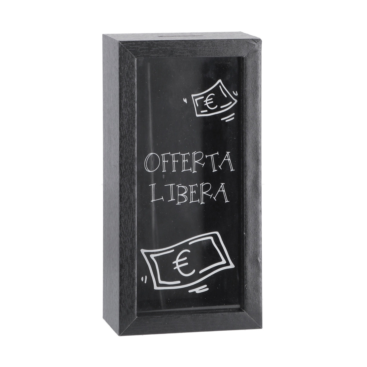 Italienisches Geschenk Italienisches Geschenk Sparbüchse aus MDF und Glas 10 x 6 cm, H 20 cm, dekorative, moderne Sparbüchse, 1 Stück, EAN 8057586123670