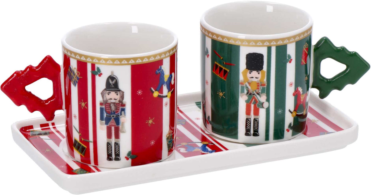 regalo italiano regalo italiano set 2 tazzine con vassoio di natale porcellana ass rosso bianco verde 1 pz ean 8057586117310