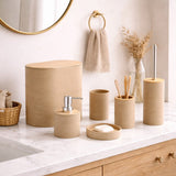 regalo italiano regalo italiano set bagno 6 pezzi plastica e bamboo ass accessori bagno moderni 1 pz ean 8057586207882