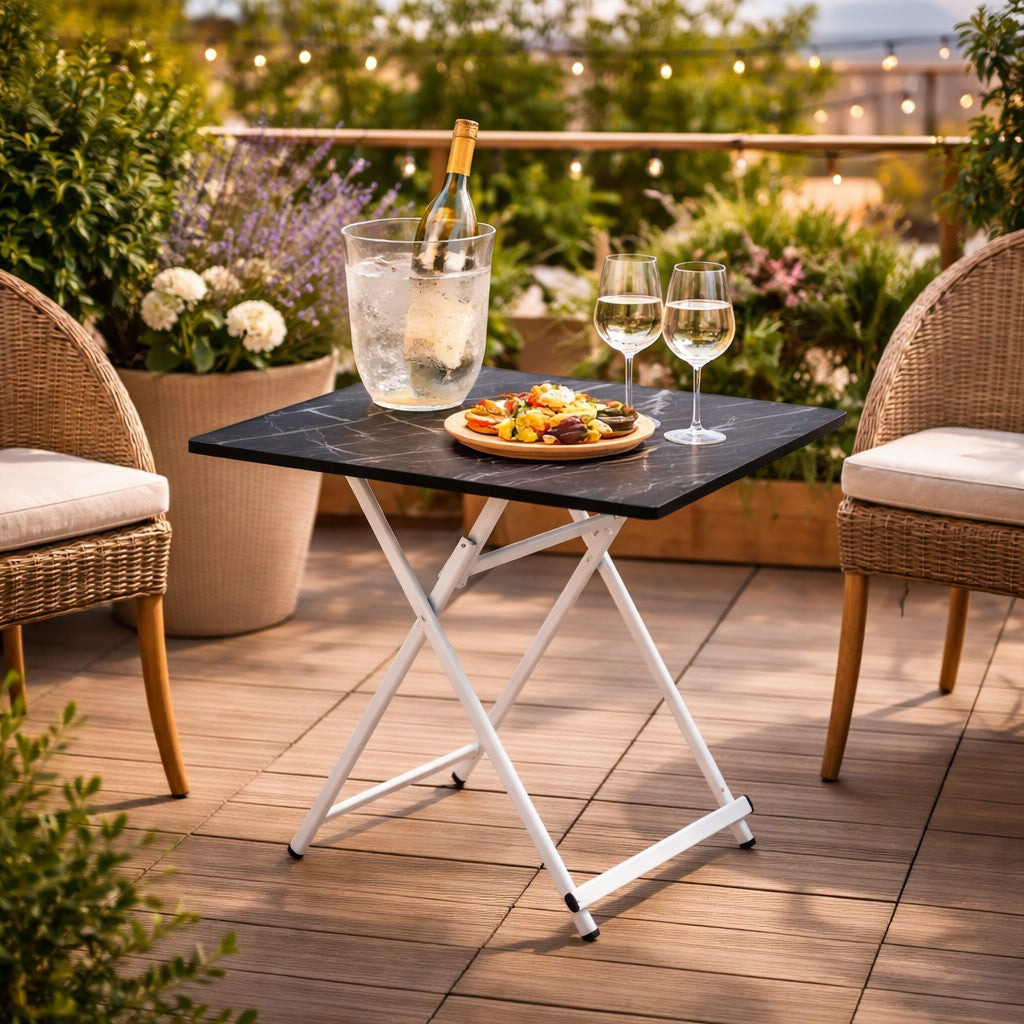 Italienisches Geschenk Italienisches Geschenk Klapptisch aus MDF und Eisen, 70 x 70 cm, H 71 cm, platzsparender Mehrzwecktisch für Wohn- und Küchenbereich, EAN 8057586091184