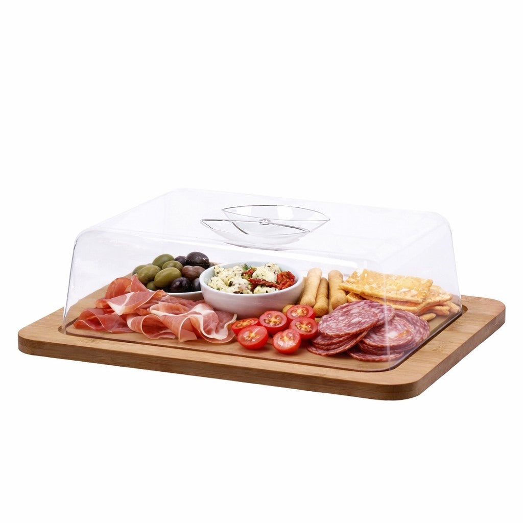 regalo italiano regalo italiano vassoio bamboo con campana 26 x 20 cm h 75 cm ean 8057586181212