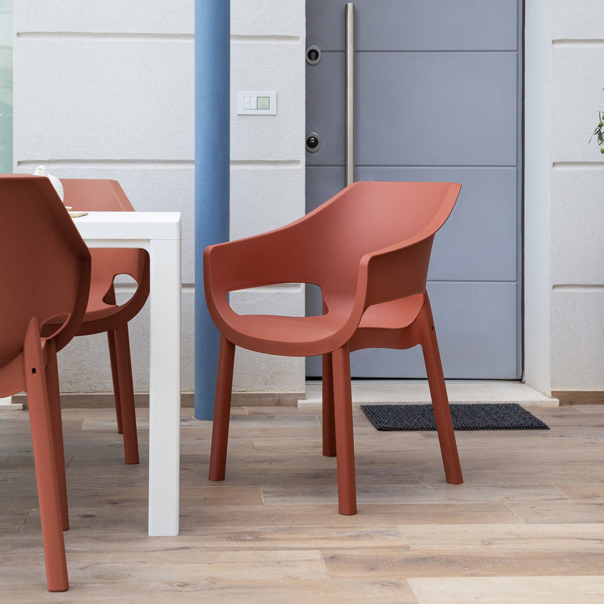 toomax toomax sedia luna terracotta in plastica da esterno impilabile e resistente ai raggi uv ean 8009371096348