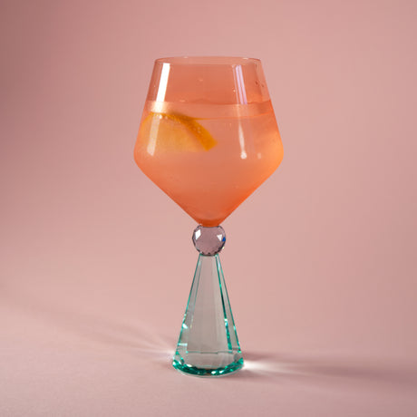 wd lifestyle wd lifestyle calice per gin tonic in verto base effetto diamante azzurro pesca ean 8055035683997