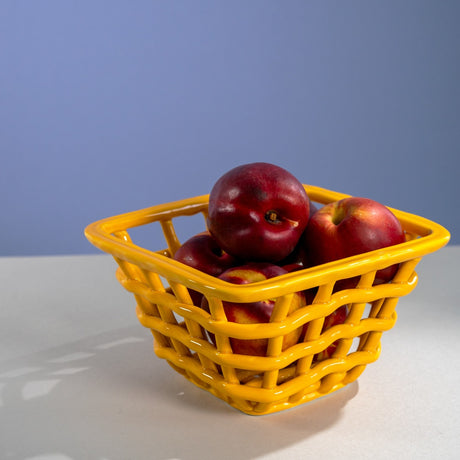 wd lifestyle wd lifestyle cestino centrotavola in stoneware giallo ean 8055035683744