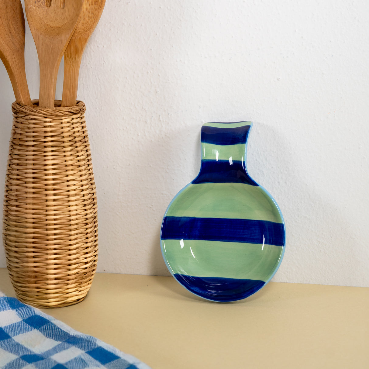 wd lifestyle wd lifestyle poggiamestolo in stoneware 173 x 12 x 32 cm verde blu ean 8055035684727