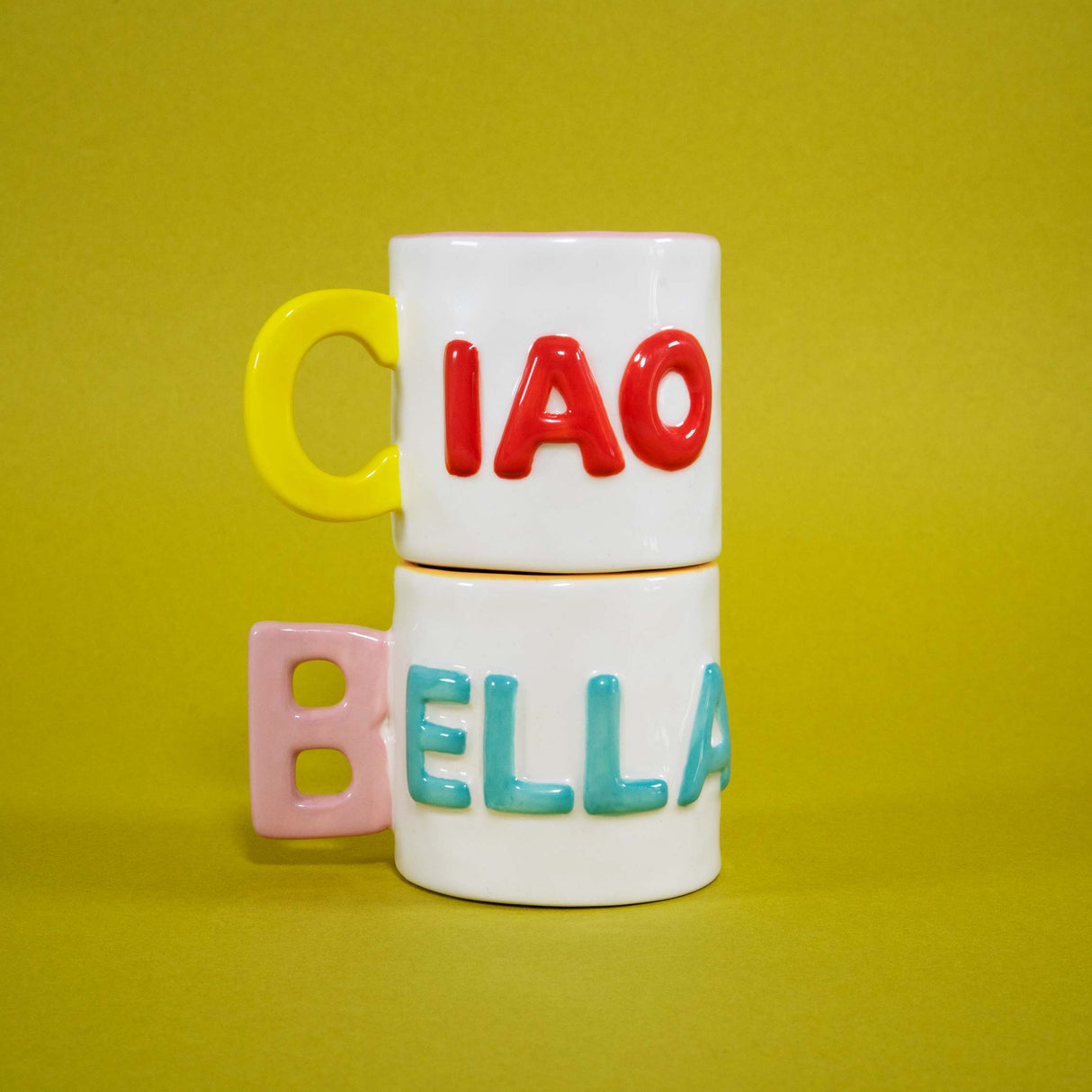 wd lifestyle wd lifestyle set 2 tazzine caffe in stoneware 100 ml decoro ciao bella ean 8055035684963