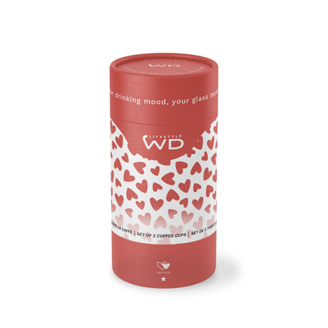 wd lifestyle wd lifestyle set 2 tazzine caffe vetro borosilicato 130 ml decoro cuori ean 8055035681344