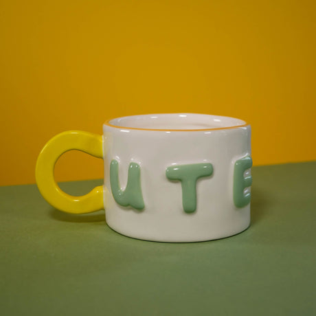wd lifestyle wd lifestyle tazza colazione in stoneware 440 ml decoro cute giallo verde ean 8055035683935