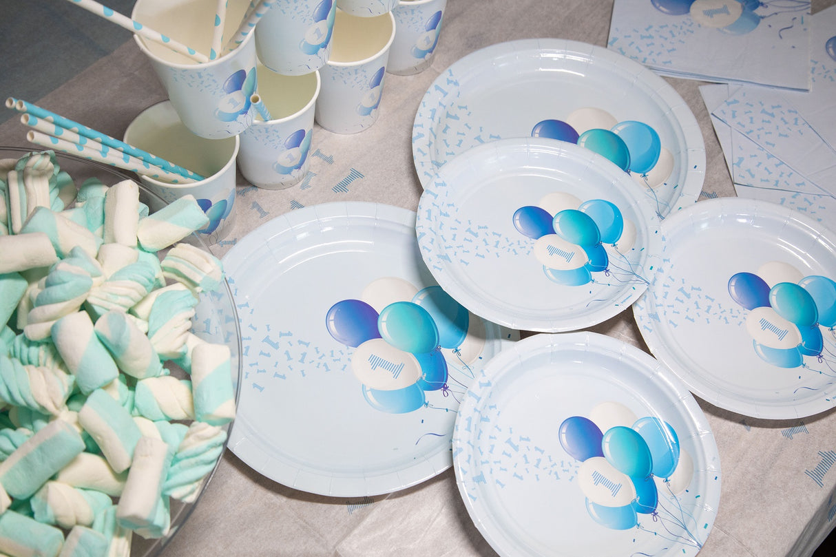 bigiemme bigiemme tovagliolo compleanno palloncini 33 x 33 cm azzurro cf 20 pz ean 8054317181770