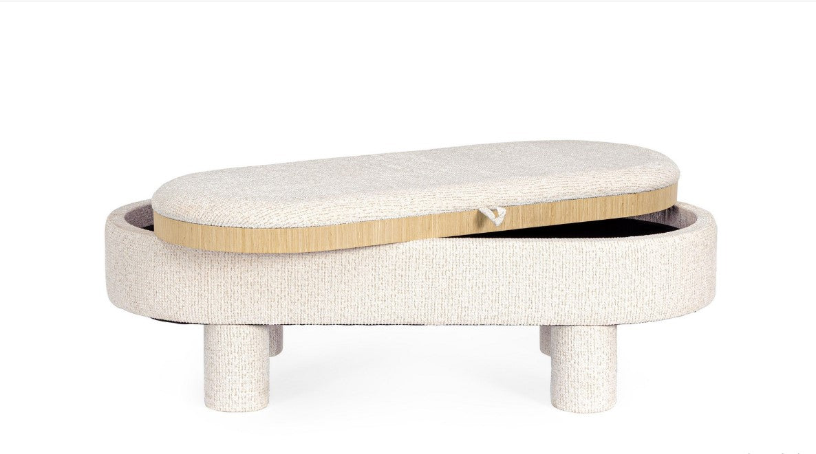 bizzotto bizzotto pouf tanya con vassoio ovale h 33 cm 110 x 50 cm bianco ean 8051836796683