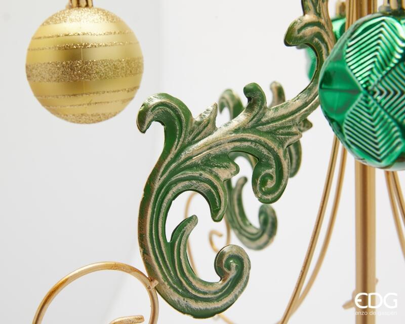 edg enzo de gasperi edg enzo de gasperi decoro albero di natale con decorazioni metallo h 125 cm green red ean 8059824542359