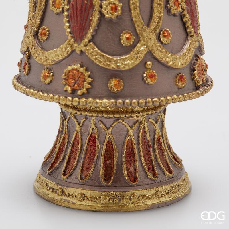 edg enzo de gasperi edg enzo de gasperi decoro decoglitter pino e gemme di natale h 33 cm d 105 cm poliresina mauve ean 8059824597892