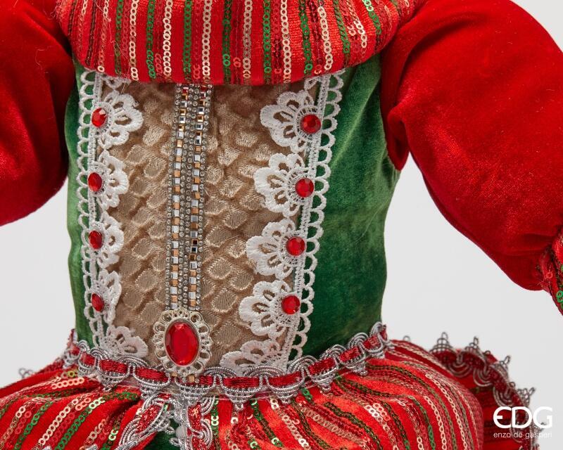 edg enzo de gasperi edg enzo de gasperi decoro giullare natale h 90 cm green red ean 8059824567239
