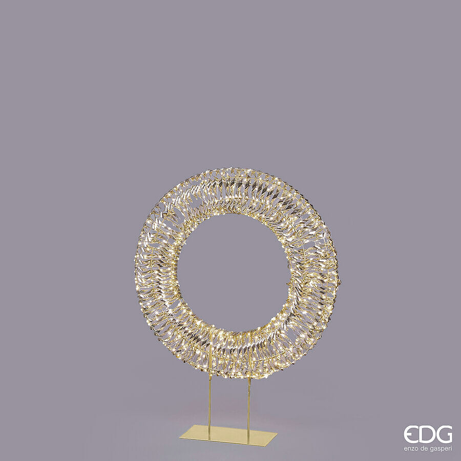 edg enzo de gasperi edg enzo de gasperi decoro natale corona con base 720 microled h 90 cm l 70 cm l 17 cm ip44 gold ean 8059824546975