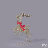 edg enzo de gasperi edg enzo de gasperi decoro natale renna con fiocco 720 microled h 93 cm l 50 cm l 18 cm ip44 gold ean 8059824546951