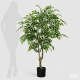 edg enzo de gasperi edg enzo de gasperi ficus beniamino vogue con vaso pianta artificiale h 156 cm verde ean 8059824607348