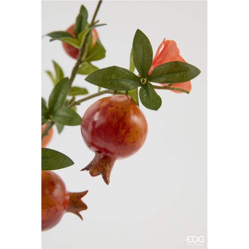 edg enzo de gasperi edg enzo de gasperi melograno con vaso e foglie x8 pianta artificiale h 60 cm coral ean 8059824634863
