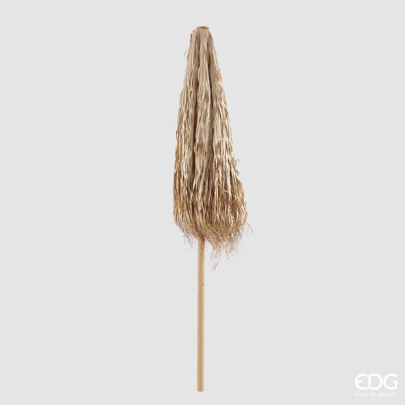 edg enzo de gasperi edg enzo de gasperi ombrellone da esterno in paglia champagne d 200 cm h 240 cm ean 8059824348913