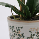 edg enzo de gasperi edg enzo de gasperi orchidea phalaenopsis x2 con bocciolo e vaso pianta artificiale h 60 cm bianco ean 8059824669919