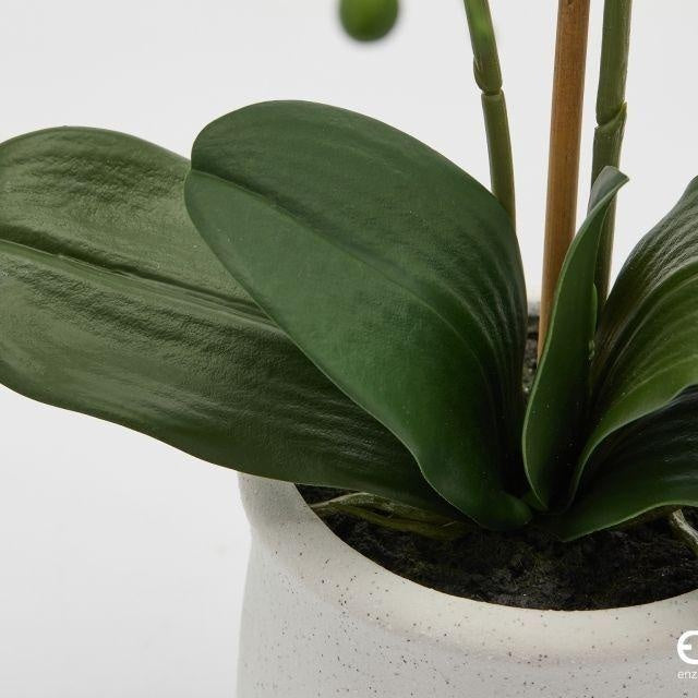 edg enzo de gasperi edg enzo de gasperi orchidea phalaenopsis x3 con foglie e vaso h 56 cm pianta artificiale bianco ean 8059824513793