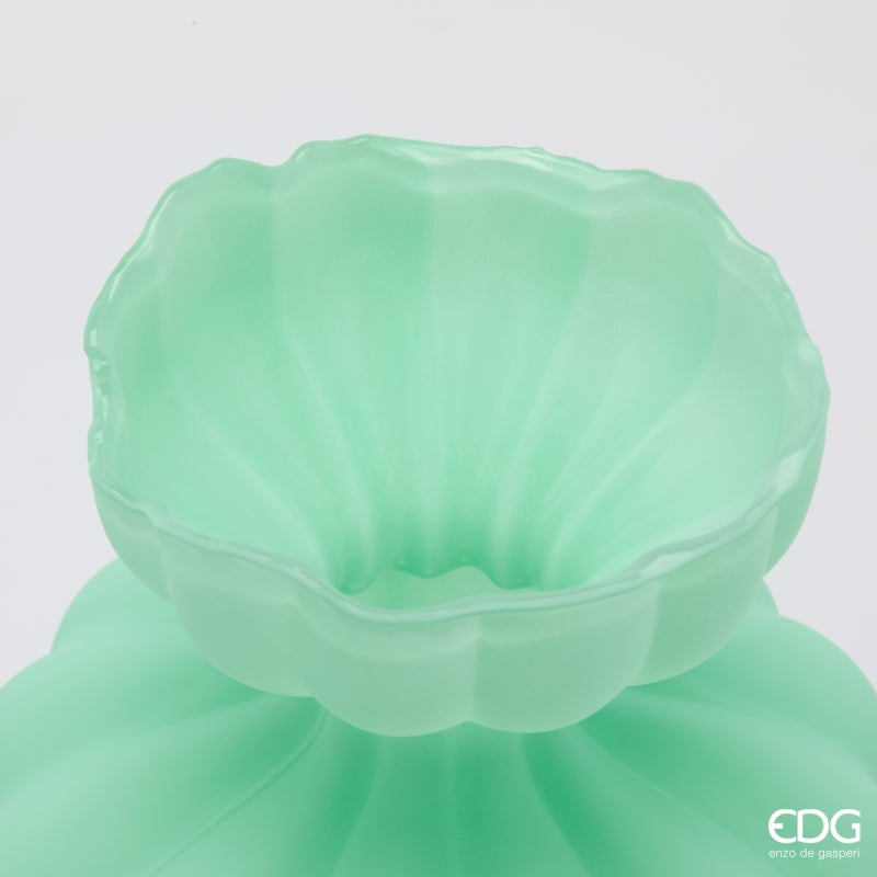 edg enzo de gasperi edg enzo de gasperi vaso flow sinuoso h 32 cm d 26 cm waterproof vetro satinato verde ean 8059824630711